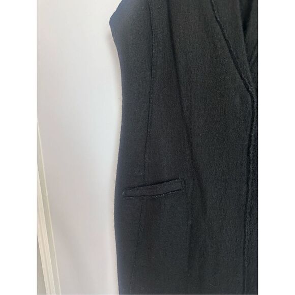 Chico’s Black 100% Boiled Wool Women’s Vest Snap Closure - Picture 9 of 13